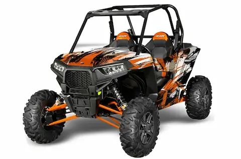 Polaris RZR 1000 XP 2 Door with the Carbon X Orange graphic kit