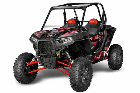 Polaris RZR 1000 XP 2 Door with the Mad Hatter Red graphic kit