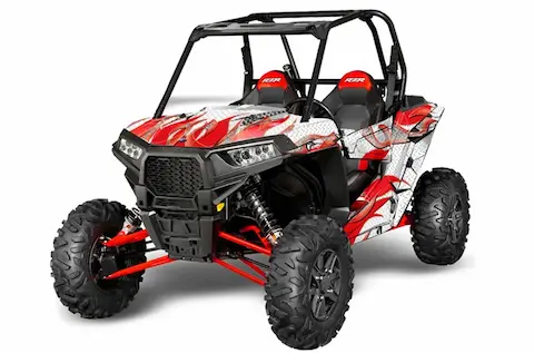 Polaris RZR 1000 XP 2 Door with the Tribal Flame Red graphic kit