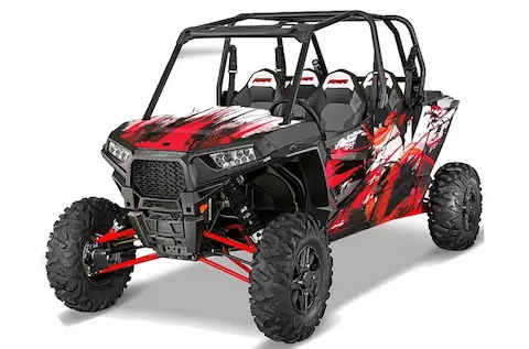 Polaris RZR 1000 XP 4 Door with the Carbon X Red graphic kit