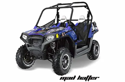 Polaris RZR 800 / 800S with the Mad Hatter Blue graphic kit