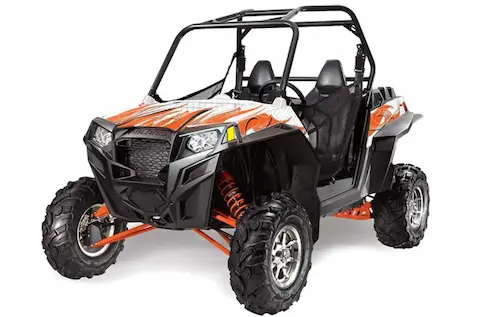 Polaris RZR 900 XP with the Tribal Flames Orange graphic kit